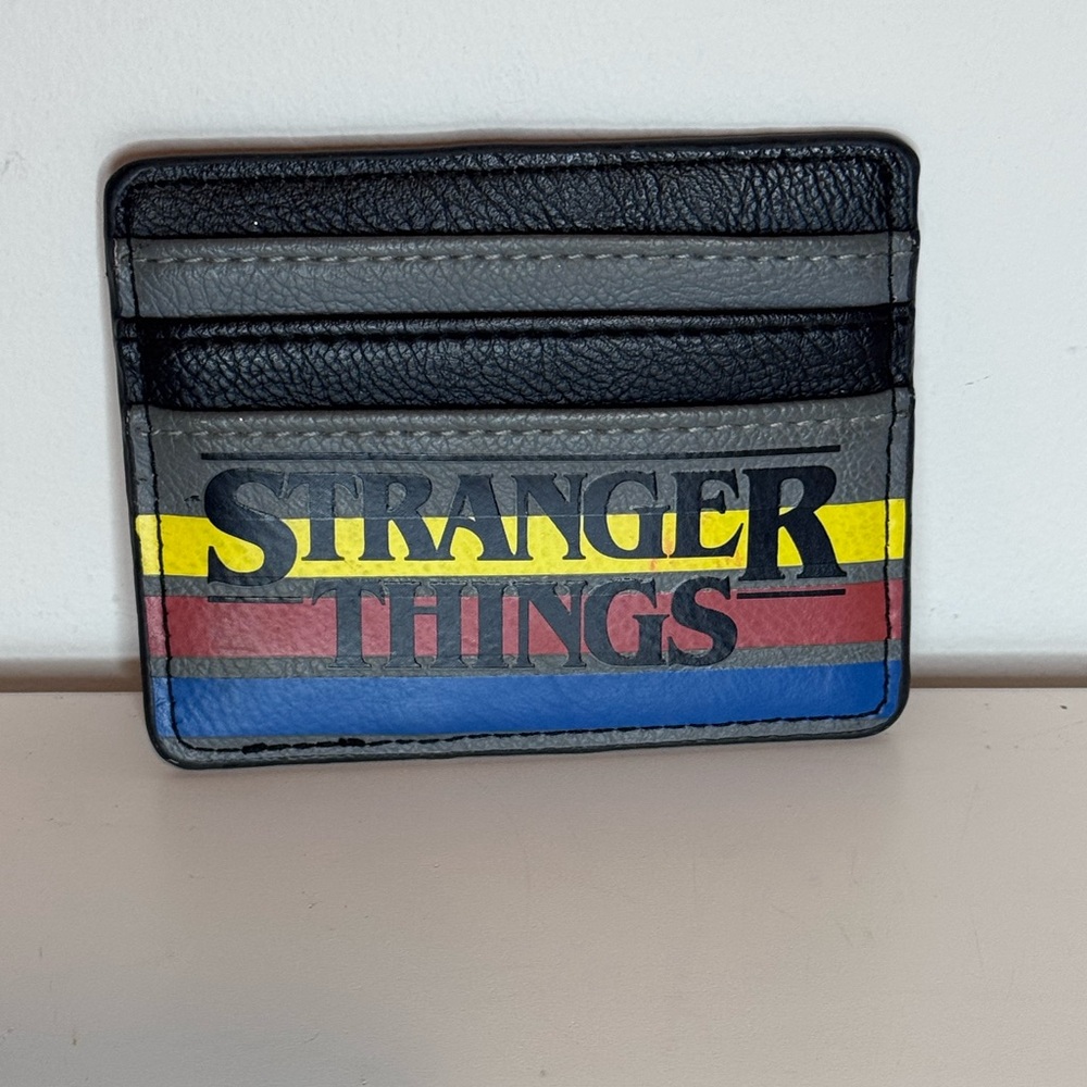 Loungefly Black and Multicolor Stranger Things Card Holder